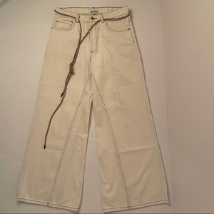 Ganni wide leg off white jeans